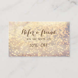 Recomendación Tarjeta de Referido Bokeh Elegante y con Estilo