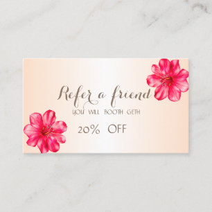 Recomendación Tarjeta de Referido de Hibiscus Elegante y con Est