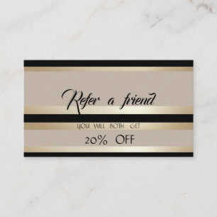 Recomendación Tarjeta de Referido de Rayas Moderna y Elegante