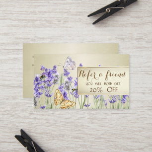 Recomendación Tarjeta de Referido Elegant Chic Lavander