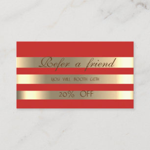 Recomendación Tarjeta de Referido Elegante Brillante con Rayas R