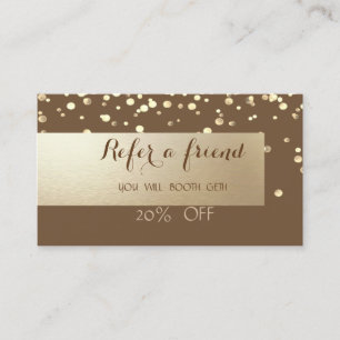 Recomendación Tarjeta de Referido Elegante Brillante, Confeti, M
