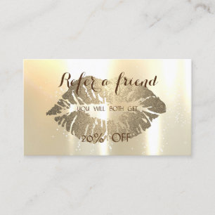 Recomendación Tarjeta de Referido Elegante con Estilo y Glamour
