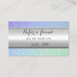 Recomendación Tarjeta de Referido Elegante con Rayas Brillantes