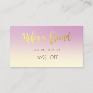 Recomendación Tarjeta de Referido Ombre Elegante y con Estilo, D