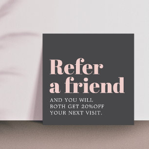 Recomendación Tarjeta de Referido para Salón de Belleza de Rosa 