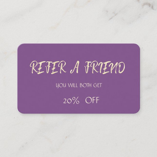 Recomendación Tarjeta de Referido Simple Moderna y Elegante (Anverso)