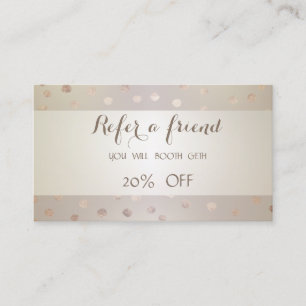 Recomendación Tarjeta de Referido Stylish Chic, Stylish, Lunares