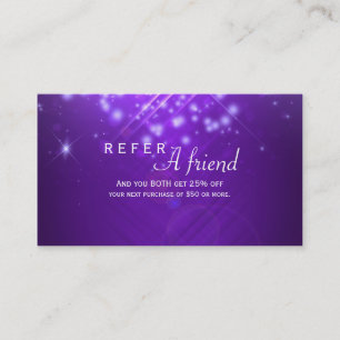 Recomendación Tarjeta de REFERIR A UN AMIGO del Salón Purple Spa