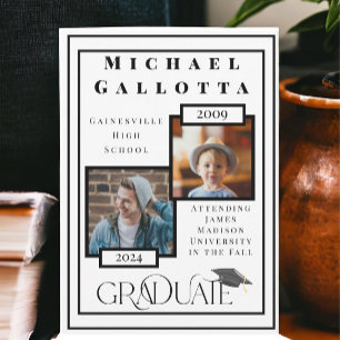 Recordar cuando 2 fotos se graduaron Invitación de