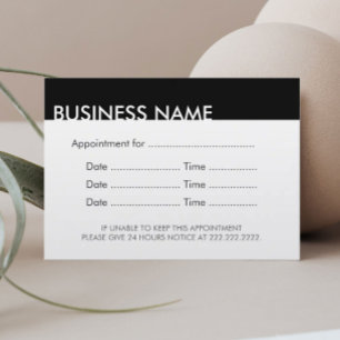 Recordatorio de cita Blanco y negro sencillo