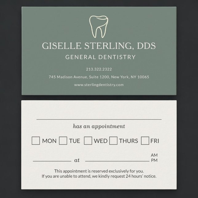 Recordatorio de cita de dentista verde sage (Subido por el creador)