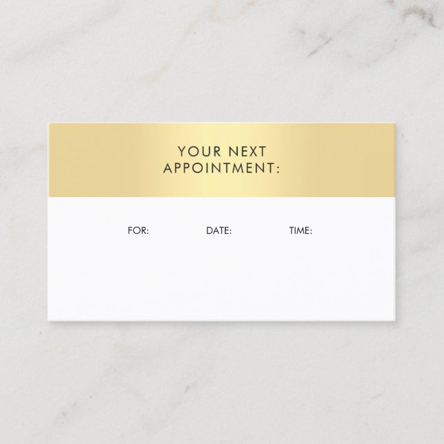 Recordatorio de cita Elegant Gold Look Template (Anverso)