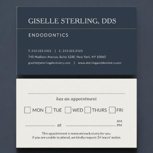 Recordatorio de cita en la oficina de endodoncia