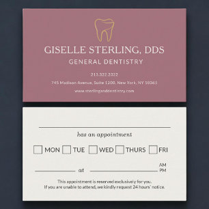 Recordatorio de cita rosa de odontología dental