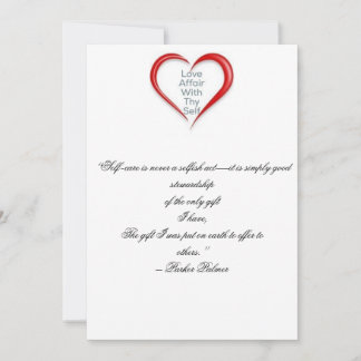Recordatorio de la tarjeta del uno mismo del amor