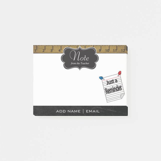Recordatorio de notas de profesor de escuela | DIY (Anverso)