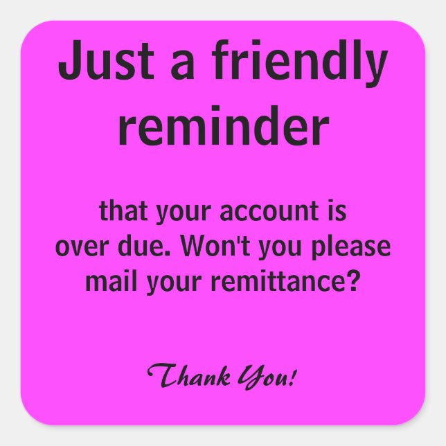 Recordatorio sencillo para Pegatinas de facturació (Anverso)