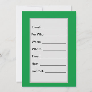 Recorrido 8 Invitación plana, tamaño: 5" x 7"