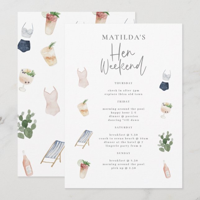 Recorrido de fin de semana de las bebidas acuática (Anverso / Reverso)