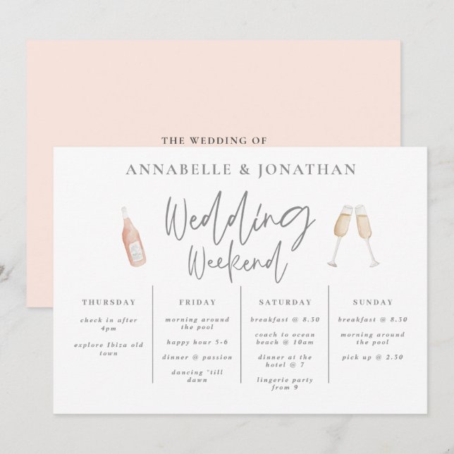 Recorrido del fin de semana de la chica boda de fl (Anverso / Reverso)