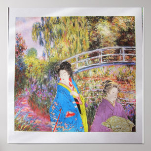 Recorriendo el jardín de Monet - collage de arte
