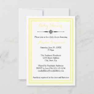 Recorte amarillo doble - Invitación Baby Shower 3x