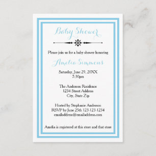 Recorte azul doble - Invitación Baby Shower 3x5