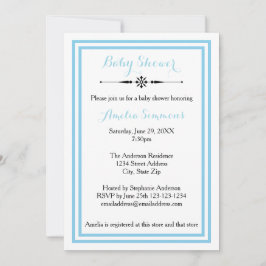 Recorte azul doble - Invitación Baby Shower 5x7