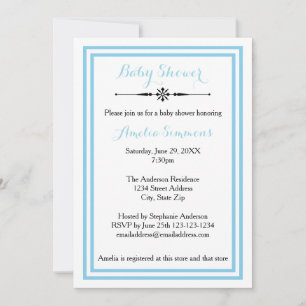 Recorte azul doble - Invitación Baby Shower 5x7