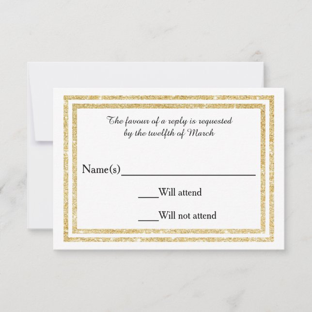 Recorte con brillo de oro de moda Faux - Tarjeta R (Anverso)