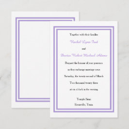 Recorte de lavanda doble - Invitación a la boda 3x