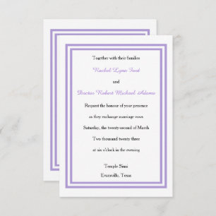Recorte de lavanda doble - Invitación a la boda 3x