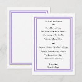 Recorte de lavanda doble - Invitación a la boda 3x