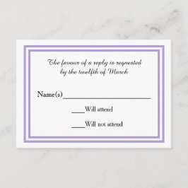 Recorte de lavanda doble - Tarjeta RSVP