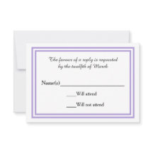 Recorte de lavanda doble - Tarjeta RSVP