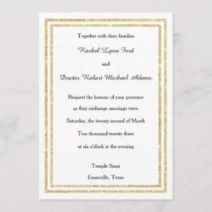 Recorte de moda Faux Gold Glittered - Invitación d