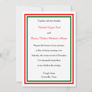 Recorte de Navidades dobles -5x7 Invitación a matr