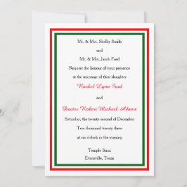 Recorte de Navidades dobles -5x7 Invitación a matr