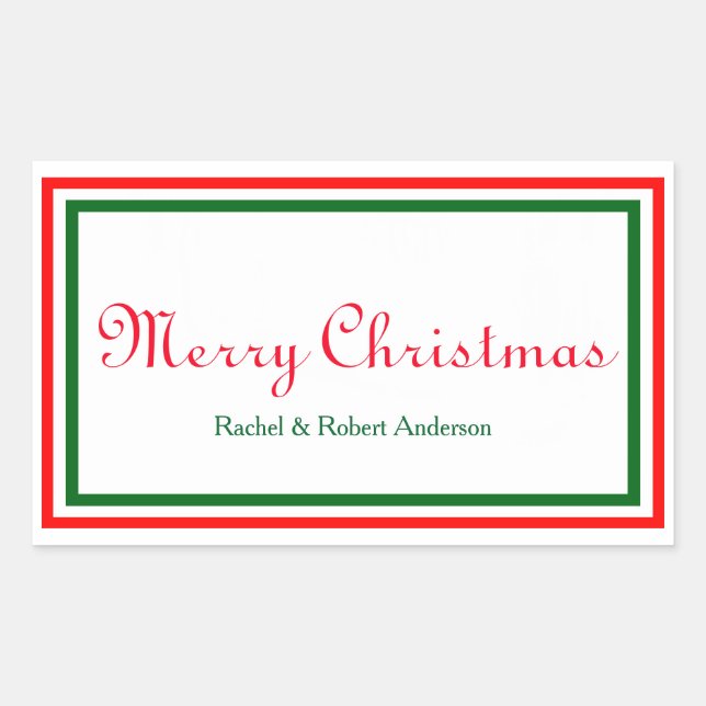 Recorte de Navidades dobles - Pegatina Rectángulo (Anverso)