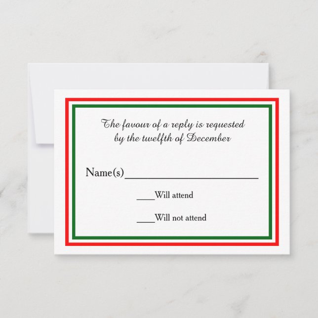 Recorte de Navidades dobles - Tarjeta RSVP (Anverso)