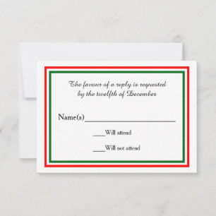 Recorte de Navidades dobles - Tarjeta RSVP