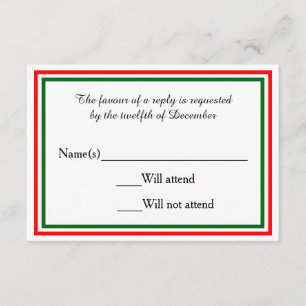 Recorte de Navidades dobles - Tarjeta RSVP