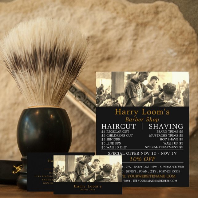Recorte de pelo, publicidad de barberos masculinos (Subido por el creador)