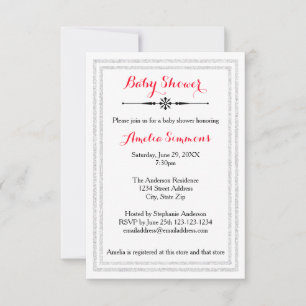 Recorte de Purpurina blanco - Invitación de Baby S