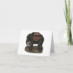 Recorte de tarjeta retro para elefante de circo vi