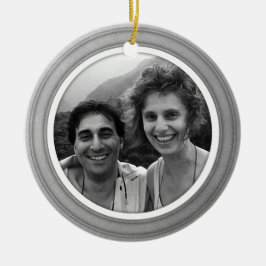 Recorte plateado con ornamento fotográfico de bise