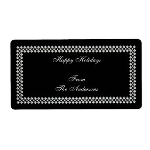 Recorte plateado Pegatina de regalo de etiqueta en
