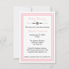 Recorte rosa doble - Invitación Baby Shower 3x5