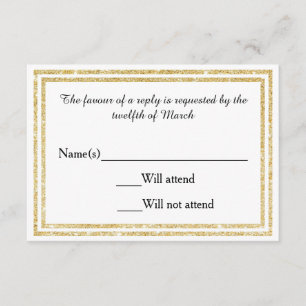 Recorte salpicado de oro - Tarjeta RSVP